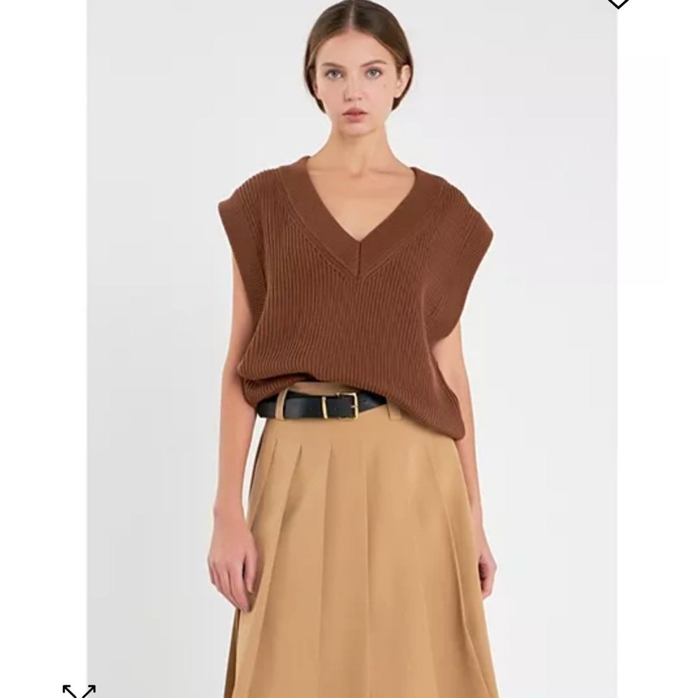 English Factory Camel Knit Vest